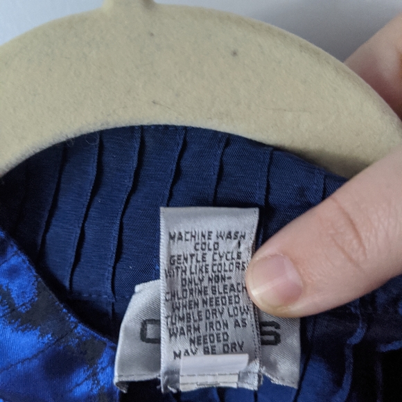 Chico's Satin Floral Patterned Blazer Jacket - Picture 3 of 4